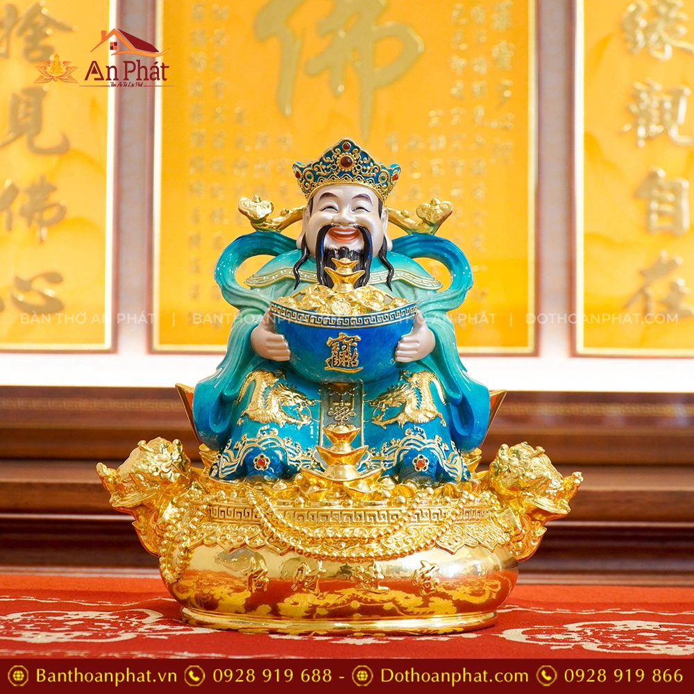 Tượng Thần Tiền Quan Lộc Ngồi Đồng Dát Vàng T2504 13 Tượng Thần Tiền Quan Lộc Ngồi Đồng Dát Vàng T2504