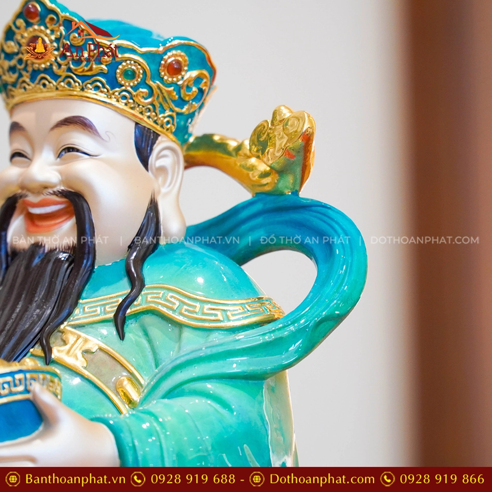 Tượng Thần Tiền Quan Lộc Ngồi Đồng Dát Vàng T2504 17 Tuong Than Tien Quan Loc Ngoi Dong Dat Vang T2504 6