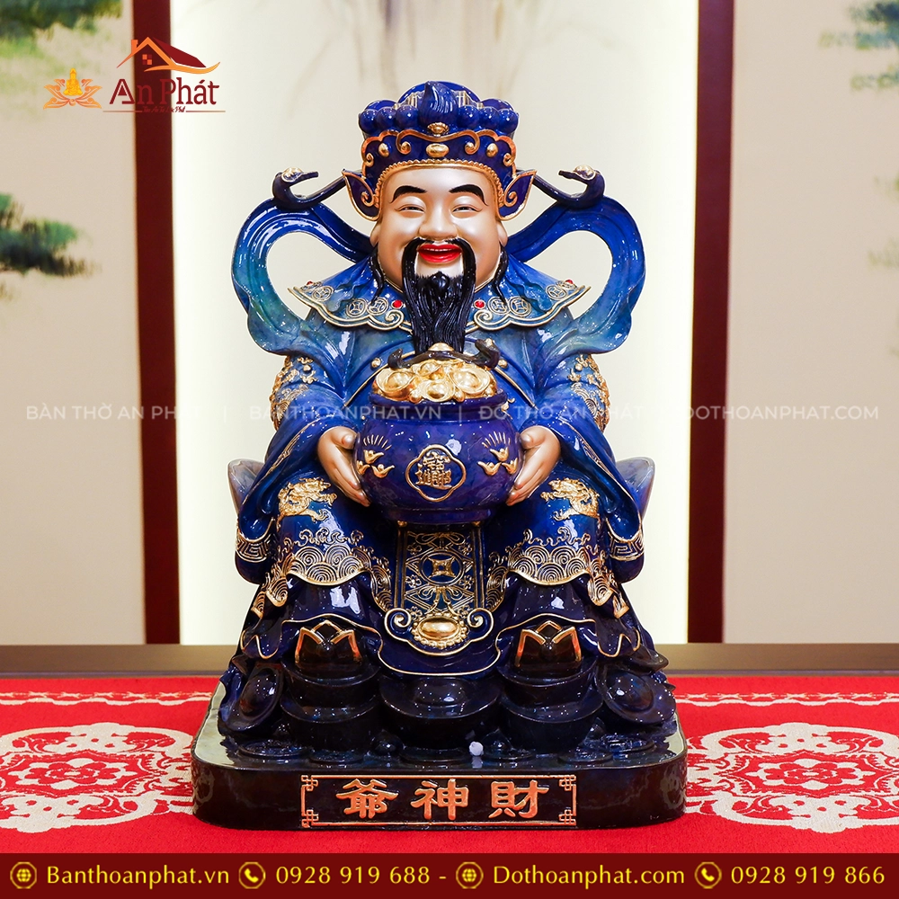 Tượng Thần Tiền Quan Lộc Ngồi Đồng Đế Vuông T2482 13 Tượng Thần Tiền Quan Lộc Ngồi Đồng Đế Vuông T2482