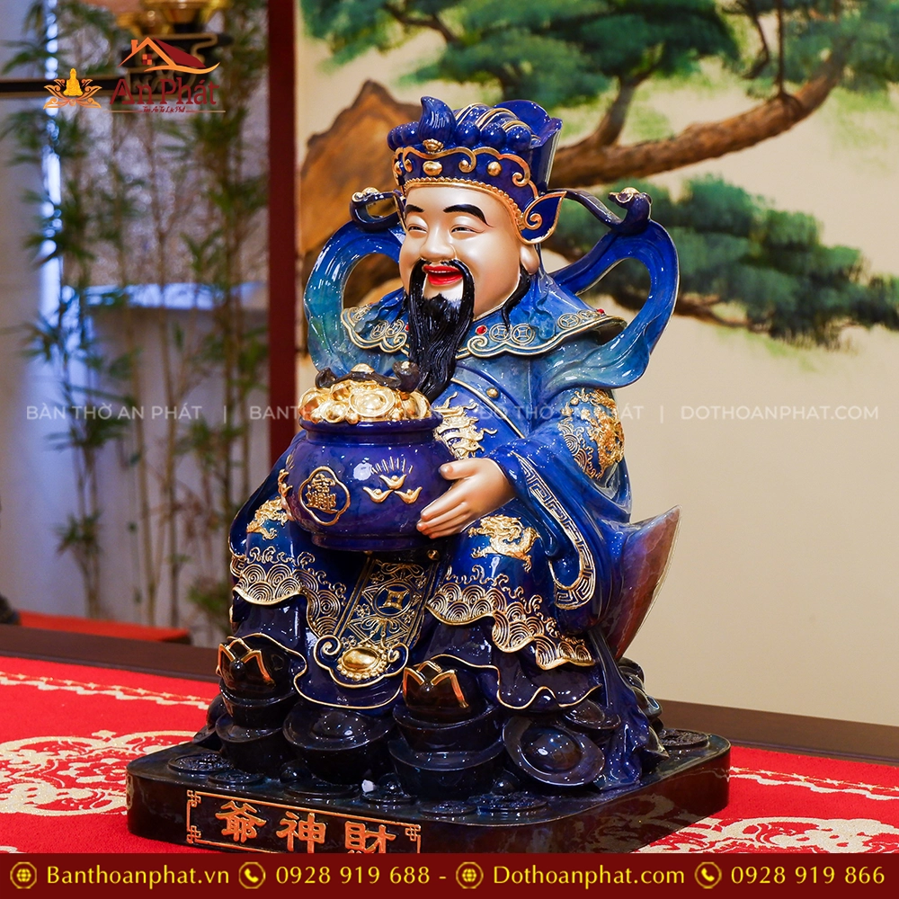 Tượng Thần Tiền Quan Lộc Ngồi Đồng Đế Vuông T2482 15 Tượng Ông Thần Phát đẹp