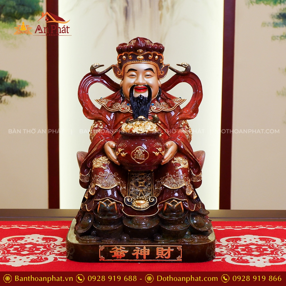 Tượng Thần Tiền Quan Lộc Ngồi Đồng Đế Vuông T2484 13 Tượng Thần Tiền Quan Lộc Ngồi Đồng Đế Vuông T2484