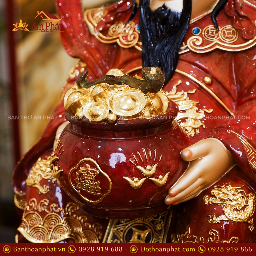 Tượng Thần Tiền Quan Lộc Ngồi Đồng Đế Vuông T2484 17 Tuong Than Tien Quan Loc Ngoi Dong De Vuong T2484 6