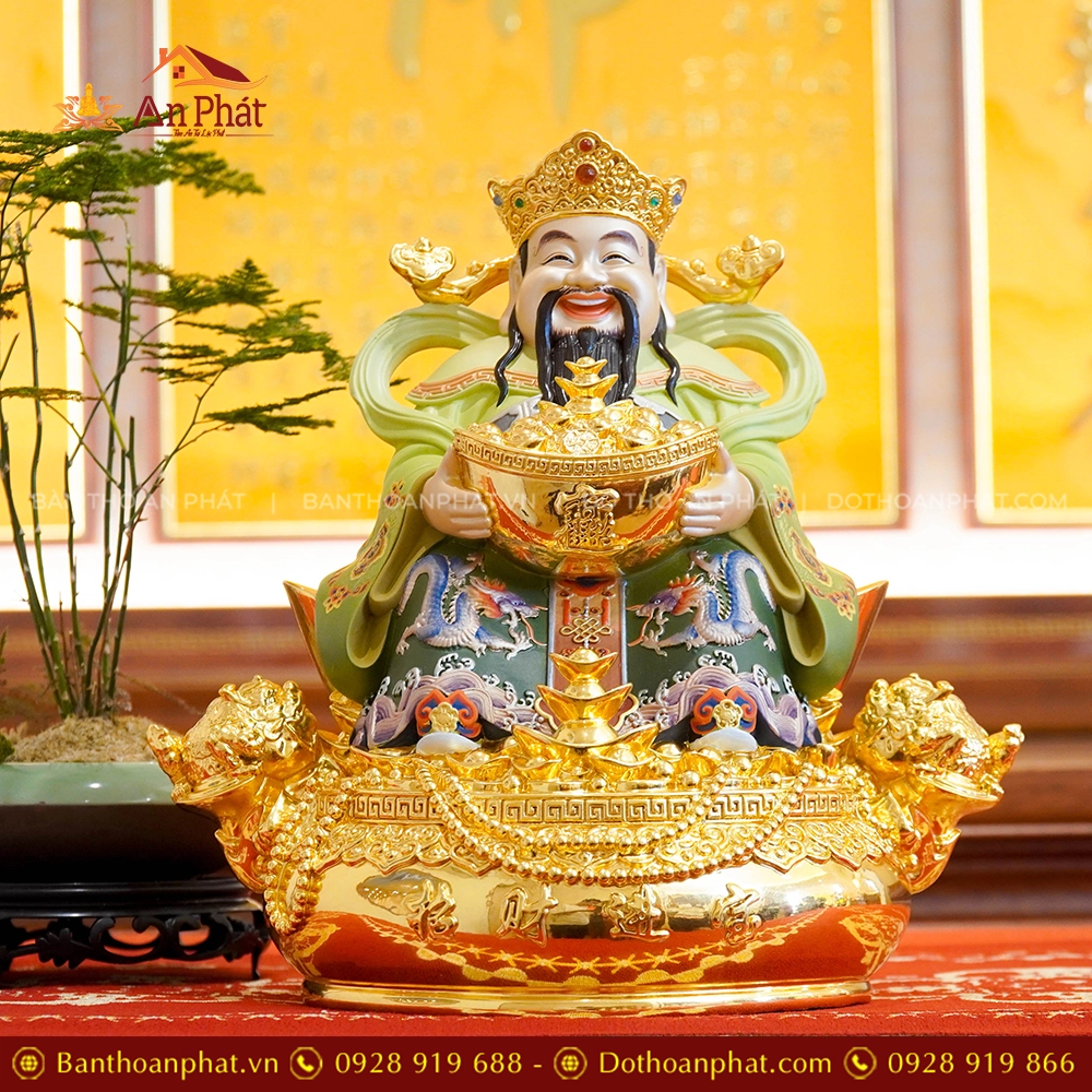 Tượng Thần Tiền Quan Lộc Ngồi Đồng Đế Vuông T2486 11 Tượng Thần Tiền Quan Lộc Ngồi Đồng Đế Vuông T2486