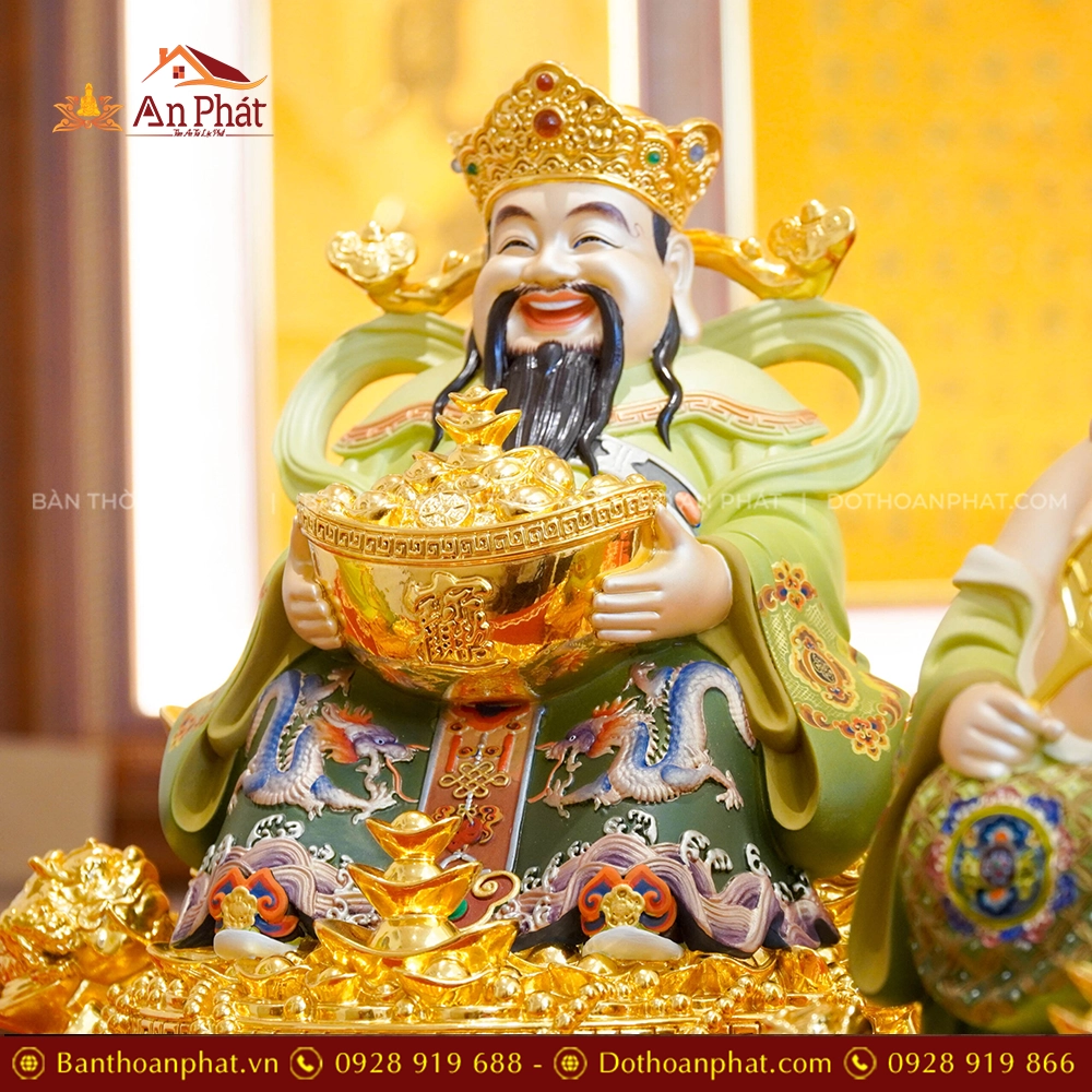 Tượng Thần Tiền Quan Lộc Ngồi Đồng Đế Vuông T2486 14 Tuong Than Tien Quan Loc Ngoi Dong De Vuong T2486 5