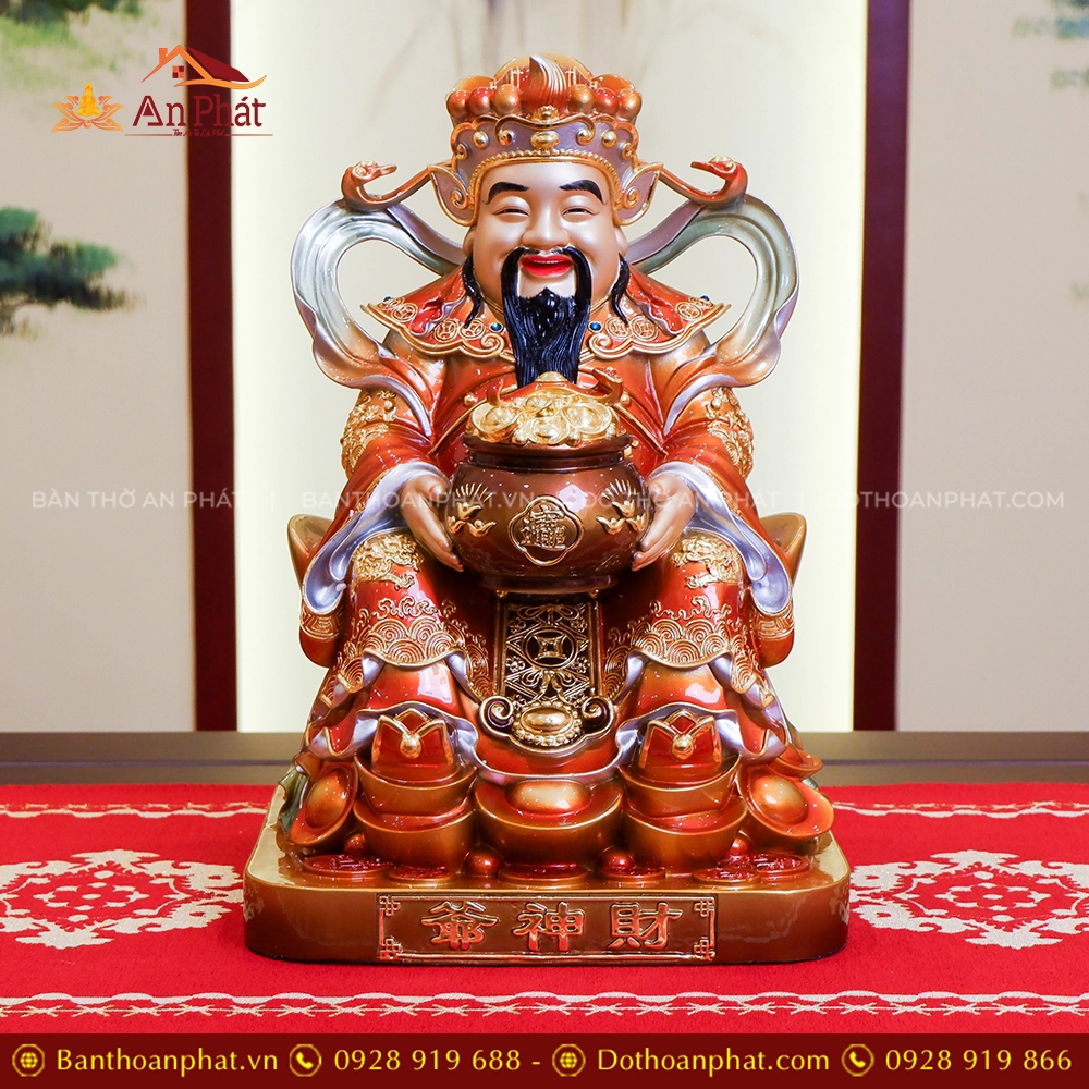 Tượng Thần Tiền Quan Lộc Ngồi Đồng Đế Vuông T2487 13 Tượng Thần Tiền Quan Lộc Ngồi Đồng Đế Vuông T2487