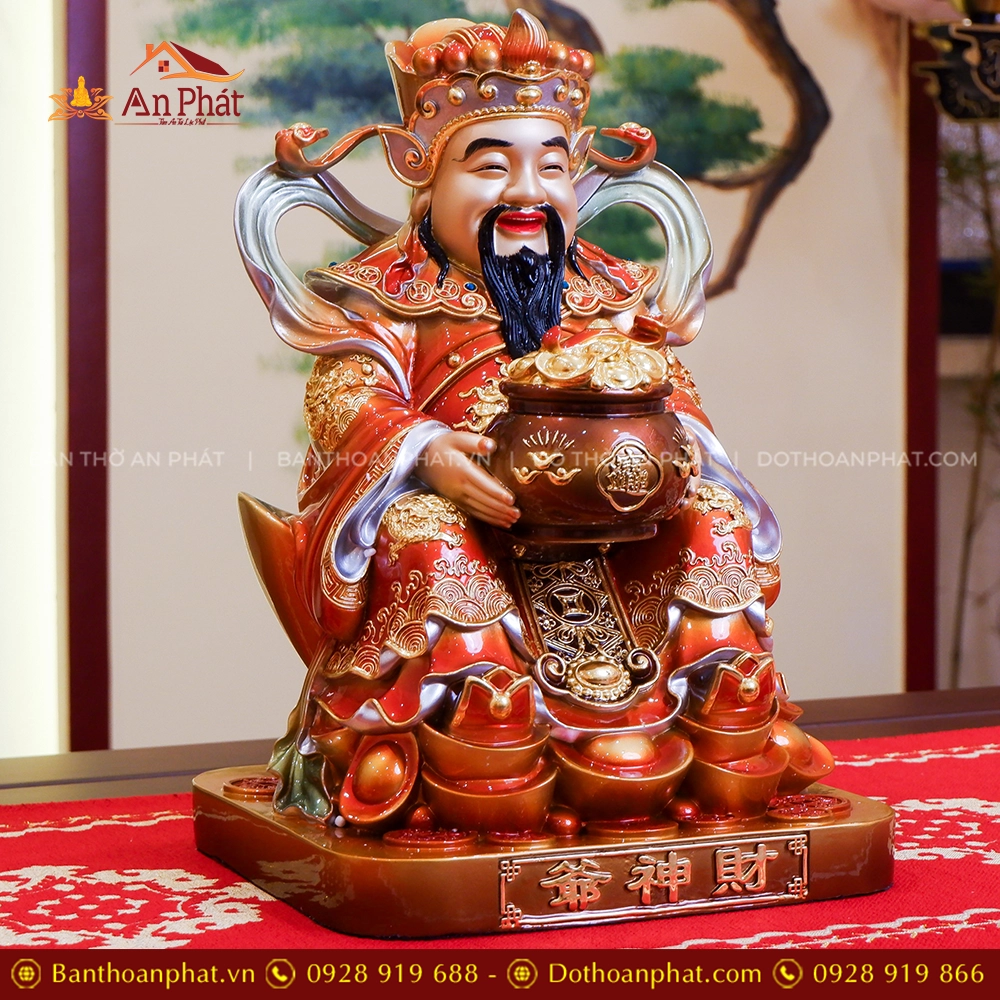 Tượng Thần Tiền Quan Lộc Ngồi Đồng Đế Vuông T2487 15 Tuong Than Tien Quan Loc Ngoi Dong De Vuong T2487 4