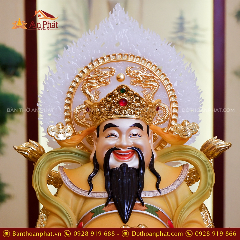 Tượng Thần Tiền Quan Lộc Song Long Ngọc Thạch Phủ Đồng Dát Vàng T2479 16 Tuong Than Tien Quan Loc Song Long Ngoc Thach Phu Dong Dat Vang T2479 5