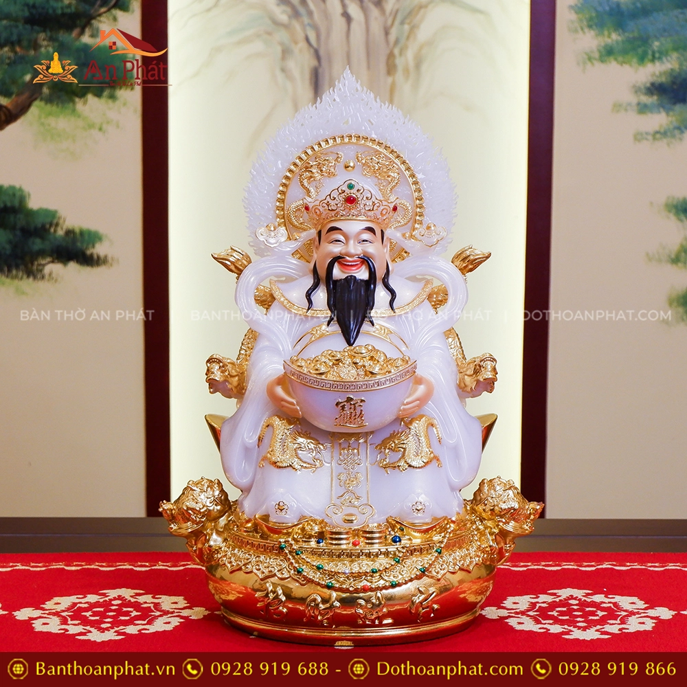 Tượng Thần Tiền Quan Lộc Song Long Ngọc Thạch Phủ Đồng Dát Vàng T2480 11 Tượng Thần Tiền Quan Lộc Song Long Ngọc Thạch Phủ Đồng Dát Vàng T2480