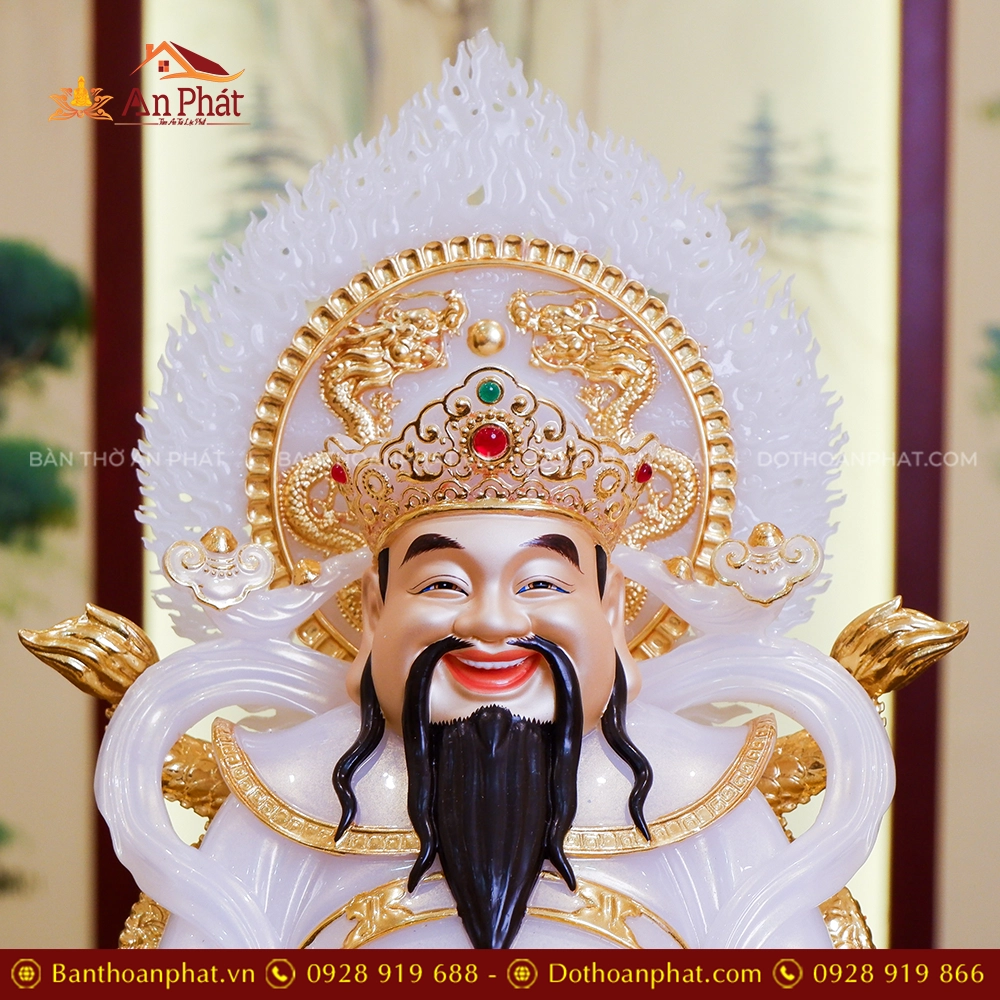 Tượng Thần Tiền Quan Lộc Song Long Ngọc Thạch Phủ Đồng Dát Vàng T2480 14 Tuong Than Tien Quan Loc Song Long Ngoc Thach Phu Dong Dat Vang T2480 5