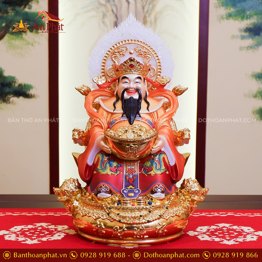 Tượng Thần Tiền Quan Lộc Song Long Ngọc Thạch Phủ Đồng Dát Vàng T2519 13 Tượng Thần Tiền Quan Lộc Song Long Ngọc Thạch Phủ Đồng Dát Vàng T2519