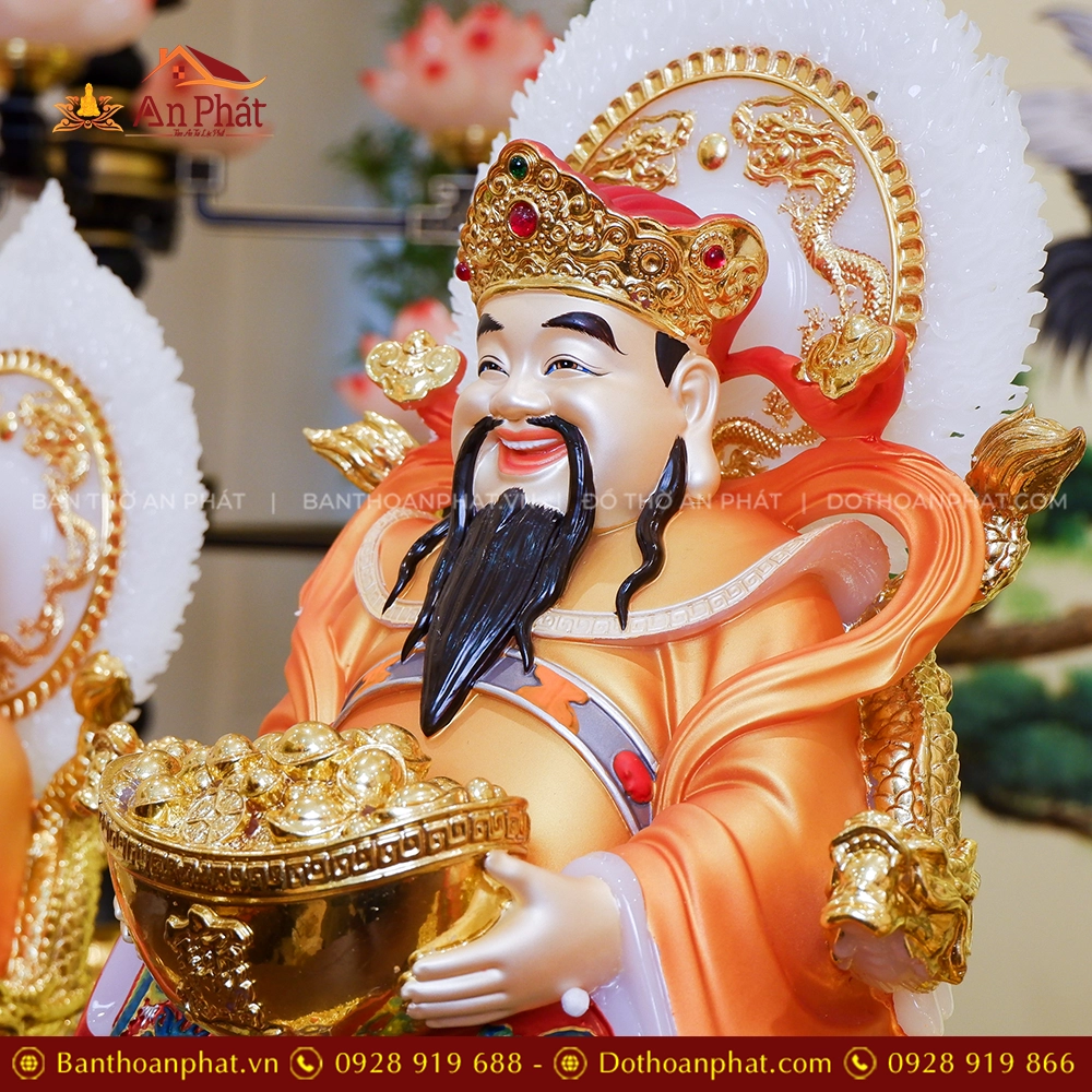 Tượng Thần Tiền Quan Lộc Song Long Ngọc Thạch Phủ Đồng Dát Vàng T2519 17 Tuong Than Tien Quan Loc Song Long Ngoc Thach Phu Dong Dat Vang T2519 6