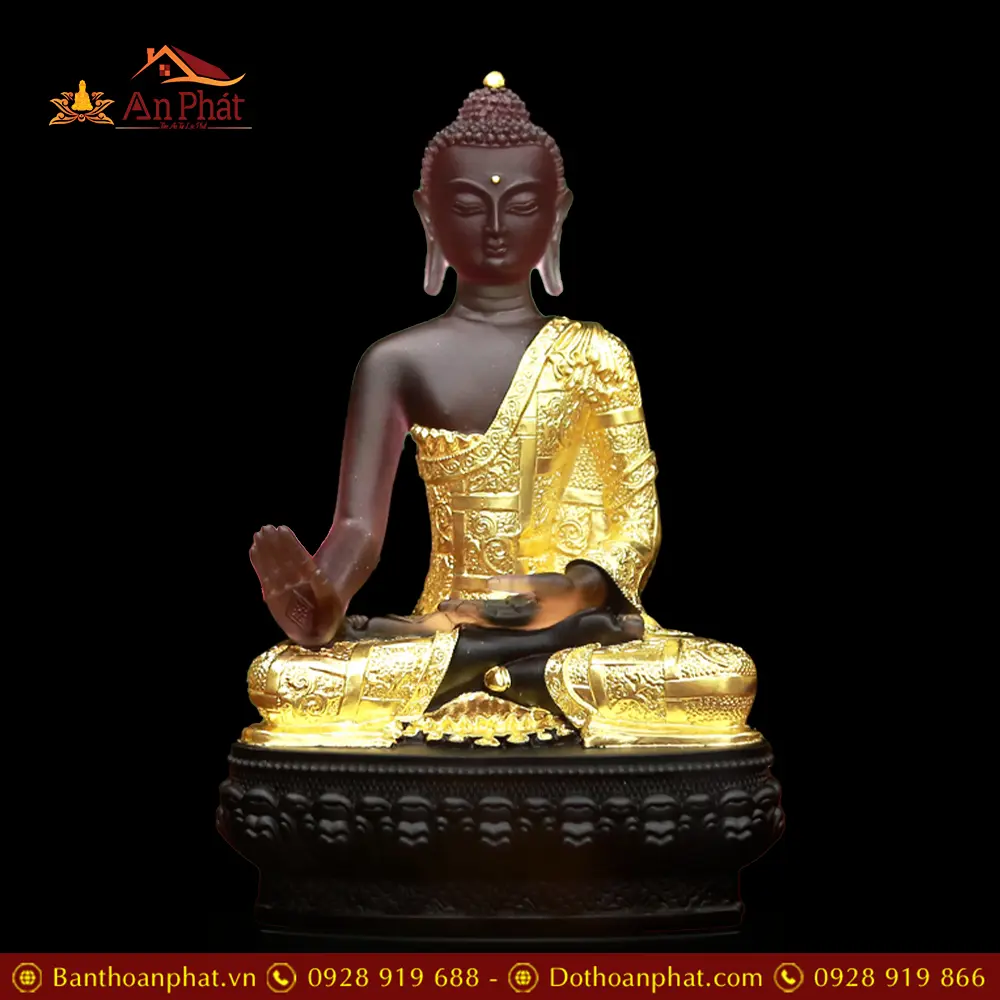 Bộ Tượng Dược Sư Lưu Ly Dát Vàng Nhập Khẩu Cao Cấp T2694