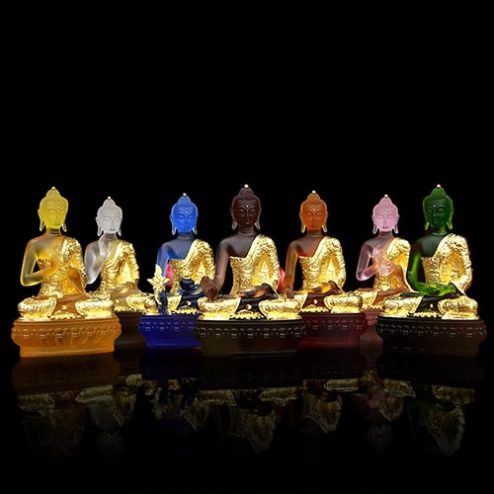 Bộ Tượng Dược Sư Lưu Ly Dát Vàng Nhập Khẩu Cao Cấp T2694