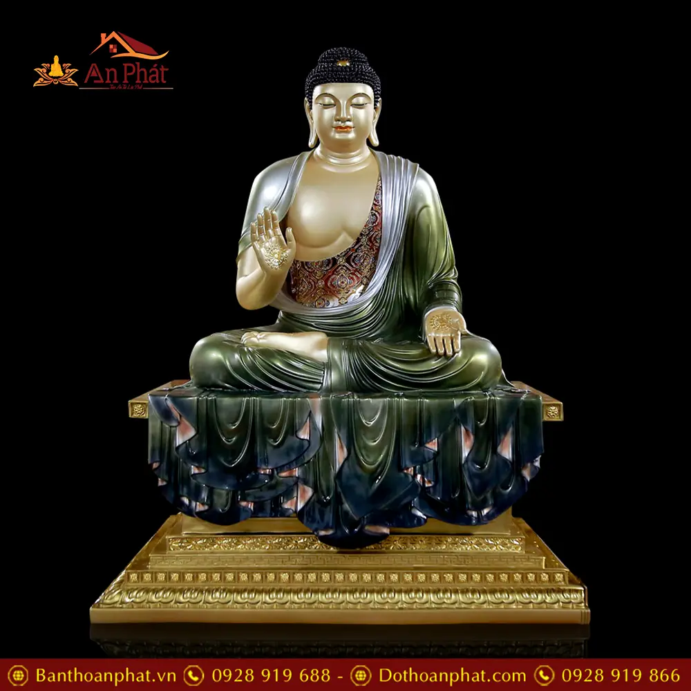 Bộ Tượng Hoa Nghiêm Tam Thánh Đồng Sơn Cổ Nhập Khẩu Cao Cấp T2711