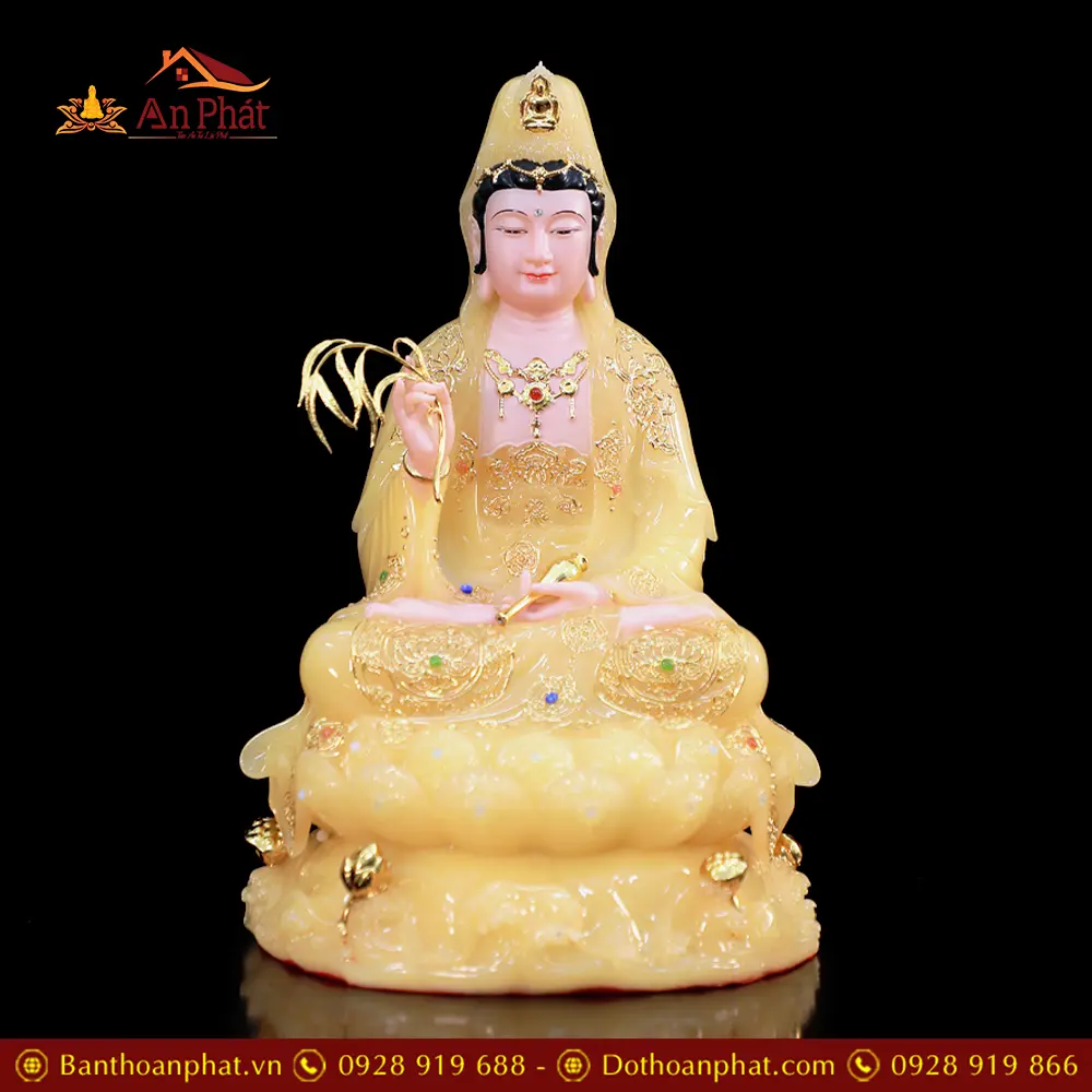 Bộ Tượng Tây Phương Tam Thánh Ngồi Đế Non Nước Bột Đá Màu Thạch Anh Cao Cấp T2469 25 Bộ Tượng Tây Phương Tam Thánh Ngồi Đế Non Nước Bột Đá Màu Thạch Anh Cao Cấp T2469