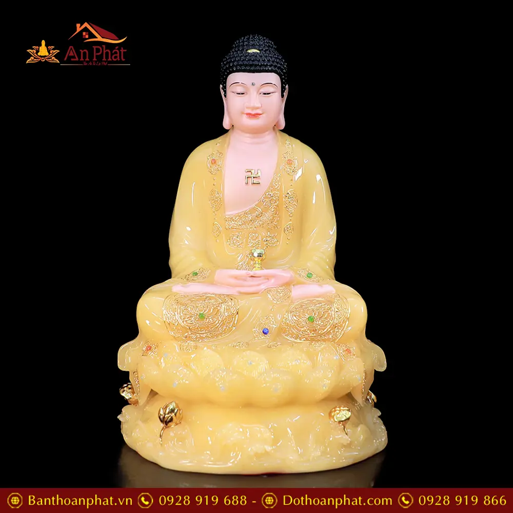 Bộ Tượng Tây Phương Tam Thánh Ngồi Đế Non Nước Bột Đá Màu Thạch Anh Cao Cấp T2469 24 Bộ Tượng Tây Phương Tam Thánh Ngồi Đế Non Nước Bột Đá Màu Thạch Anh Cao Cấp T2469