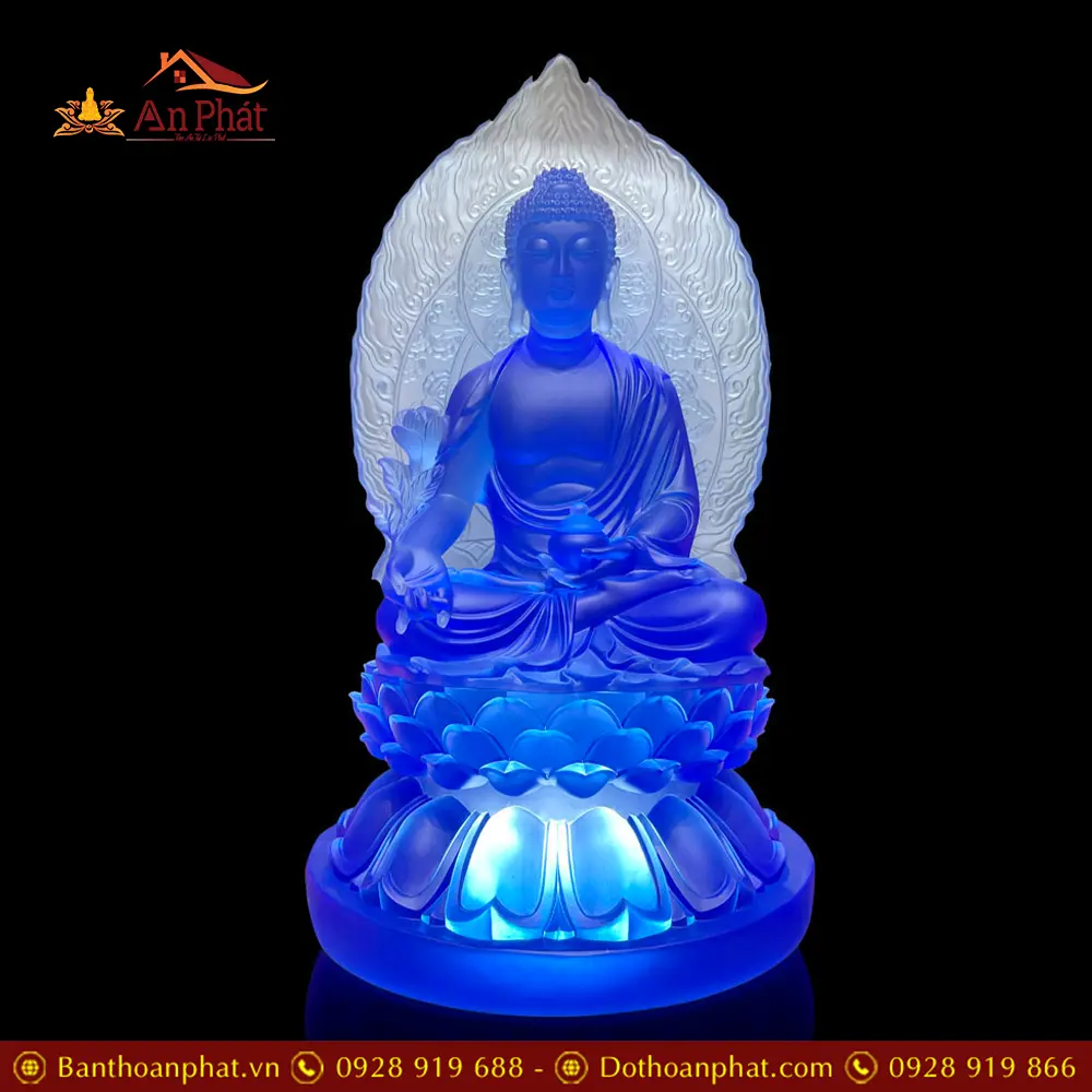 Bộ Tượng Thất Phật Dược Sư Lưu Ly Cao Cấp Nhập Khẩu Có Lá Đề T2696