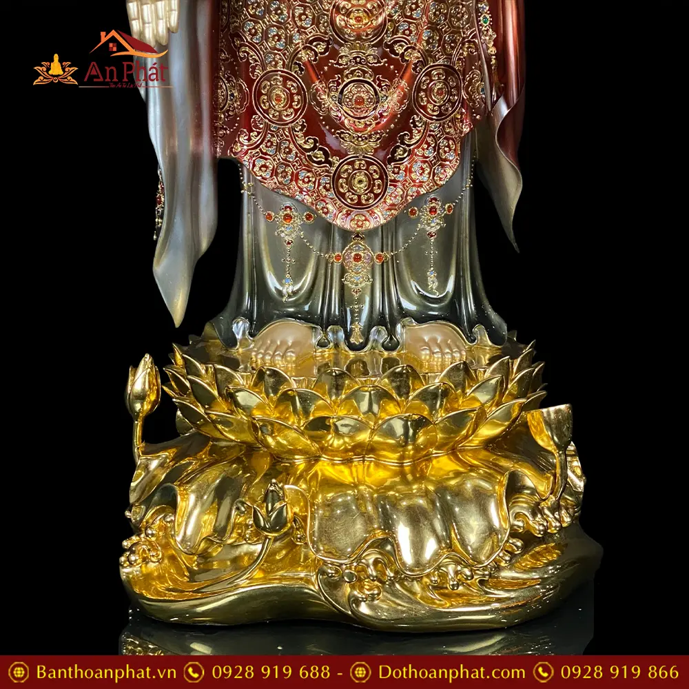 Tượng A Di Đà Bằng Đồng Men Cổ Ấn Bảo Đứng Đế Non Nước Có Lá Bồ Đề T2536 20 tuong a di da bang dong men co an bao dung de non nuoc co la bo de t253600002