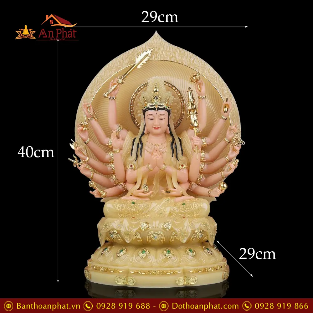 tuong bo tat chuan de bot da thach anh ngoi dai sen vien vang cao cap t270500001