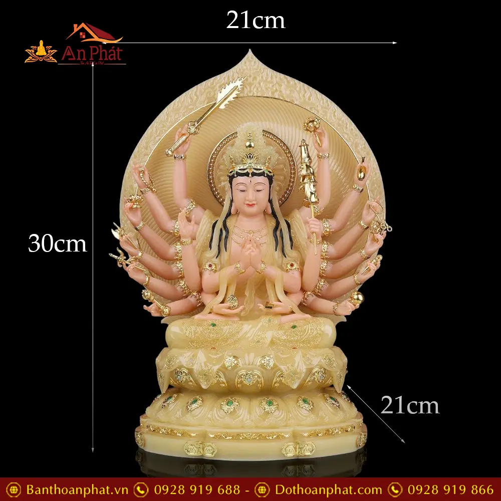 tuong bo tat chuan de bot da thach anh ngoi dai sen vien vang cao cap t270500002