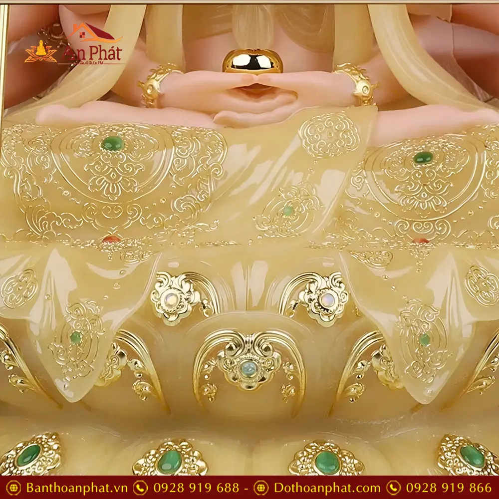 tuong bo tat chuan de bot da thach anh ngoi dai sen vien vang cao cap t270500003