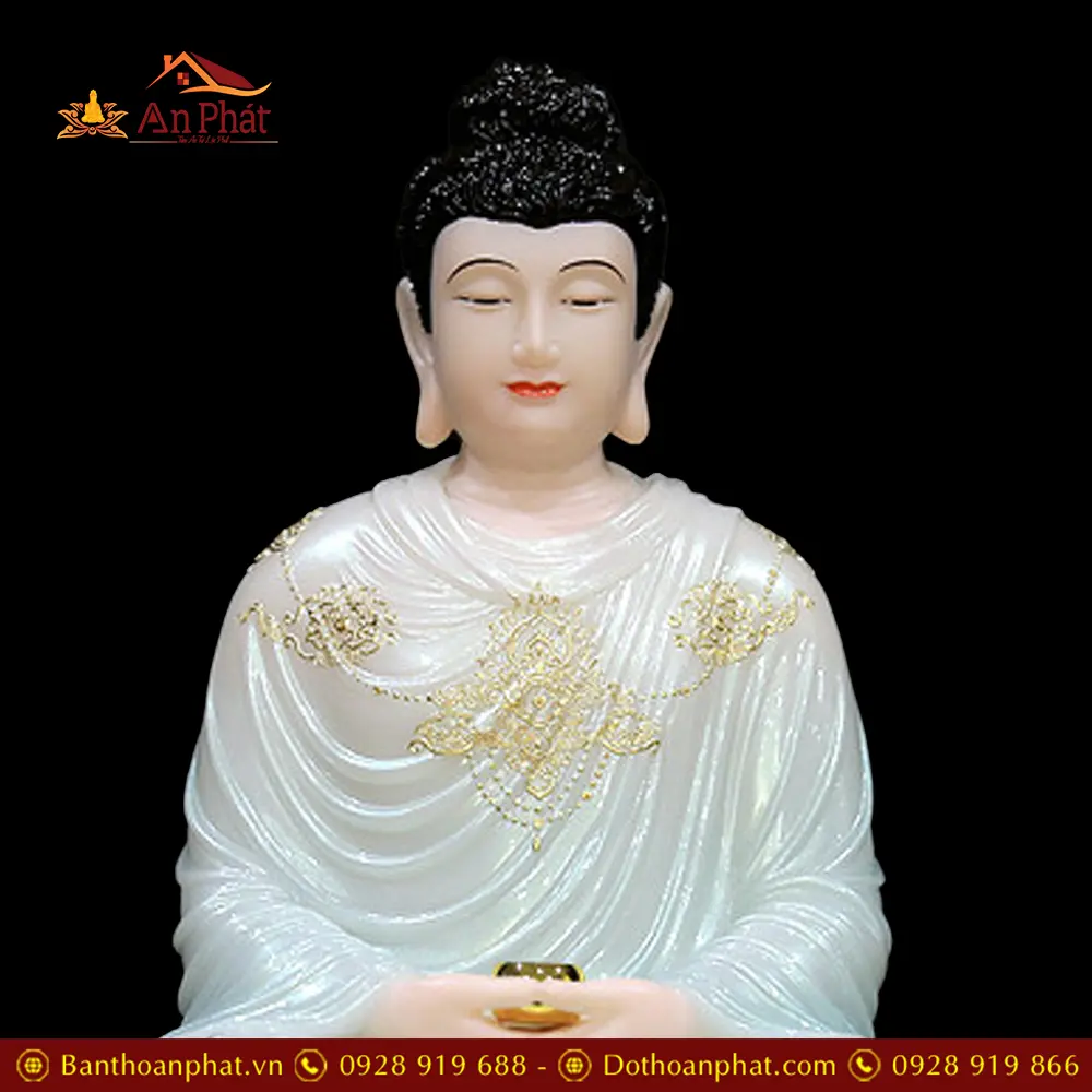 Tượng Bổn Sư Thích Ca Bột Đá Xanh Mở Viền Vàng Dàng Ngồi Thành Đạo T2622 18 tuong bon su thich ca bot da xanh mo vien vang dang ngoi thanh dao t262200004