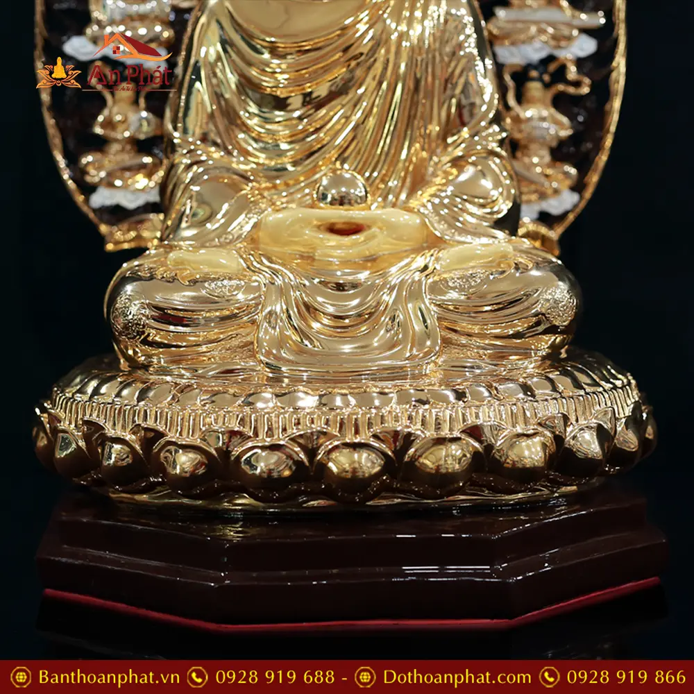 Tượng Bổn Sư Thích Ca Đồng Có Lá Đề 8 Cạnh Ngồi Đài Sen Nhập Khẩu T2631 17 tuong bon su thich ca dong co la de 8 canh ngoi dai sen nhap khau t263100002