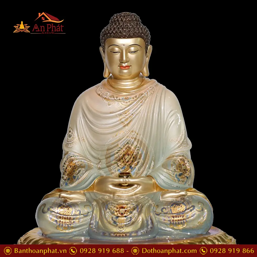 Tượng Bổn Sư Thích Ca Đồng Vẽ Sơn Cao Cấp Dáng Ngồi Tịnh Tâm T2623 22 tuong bon su thich ca dong ve son cao cap dang ngoi tinh tam t262300004