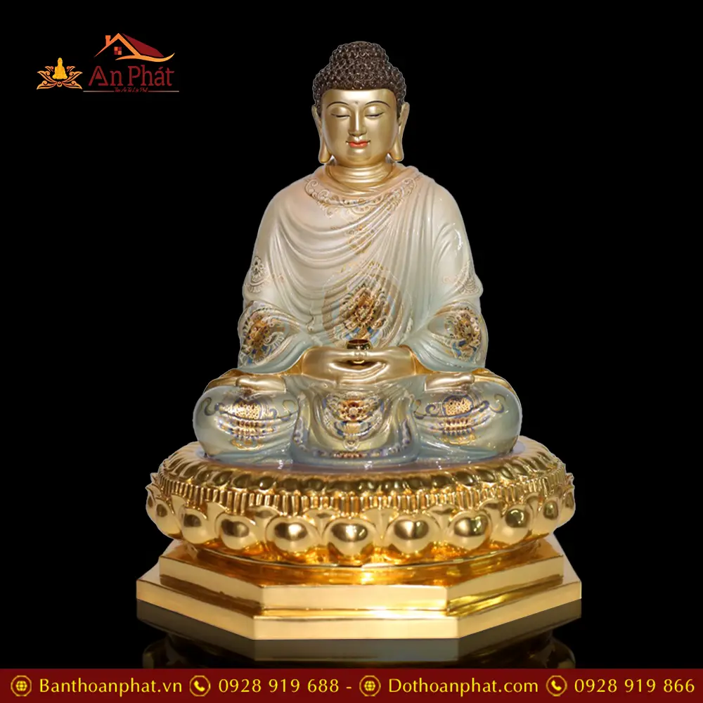 Tượng Bổn Sư Thích Ca Đồng Vẽ Sơn Cao Cấp Dáng Ngồi Tịnh Tâm T2623 19 Tượng Bổn Sư Thích Ca Đồng Vẽ Sơn Cao Cấp Dáng Ngồi Tịnh Tâm T2623