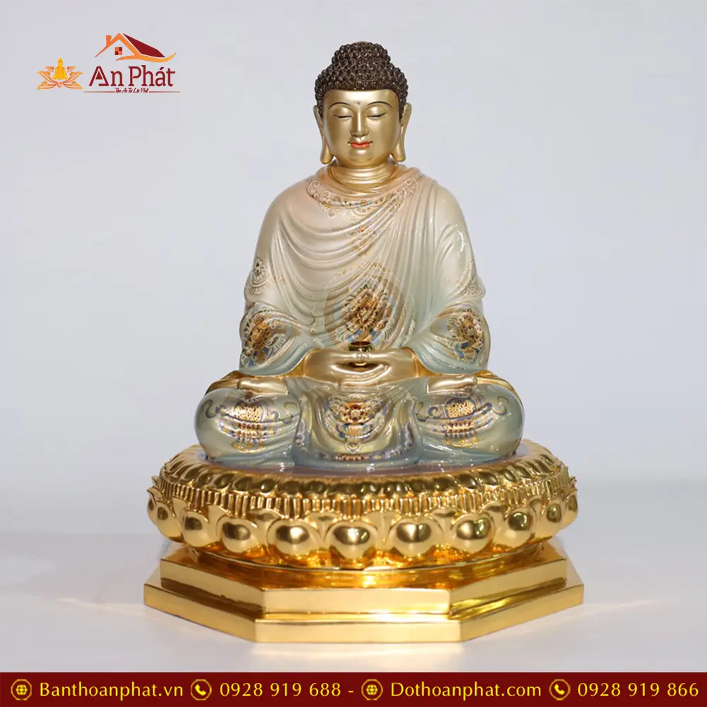 Tượng Bổn Sư Thích Ca Đồng Vẽ Sơn Cao Cấp Dáng Ngồi Tịnh Tâm T2623 21 Tượng Bổn Sư Thích Ca Đồng Vẽ Sơn Cao Cấp Dáng Ngồi Tịnh Tâm T2623