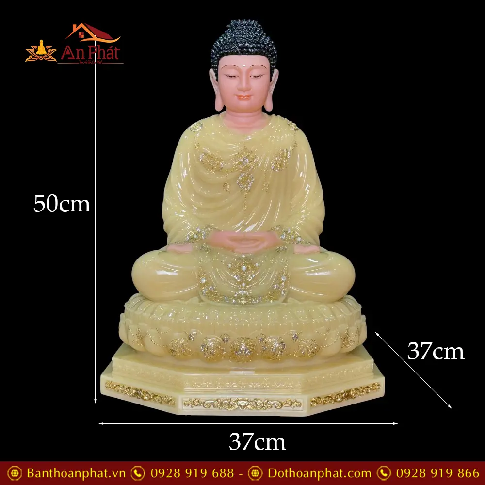 Tưởng Bổn Sư Thích Ca Ngồi Đài Sen Tĩnh Tâm Bột Đá Cao Cấp Thạch Anh T2618 20 Tưởng Bổn Sư Thích Ca Ngồi Đài Sen Tĩnh Tâm Bột Đá Thạch Anh Cao Cấp T2618