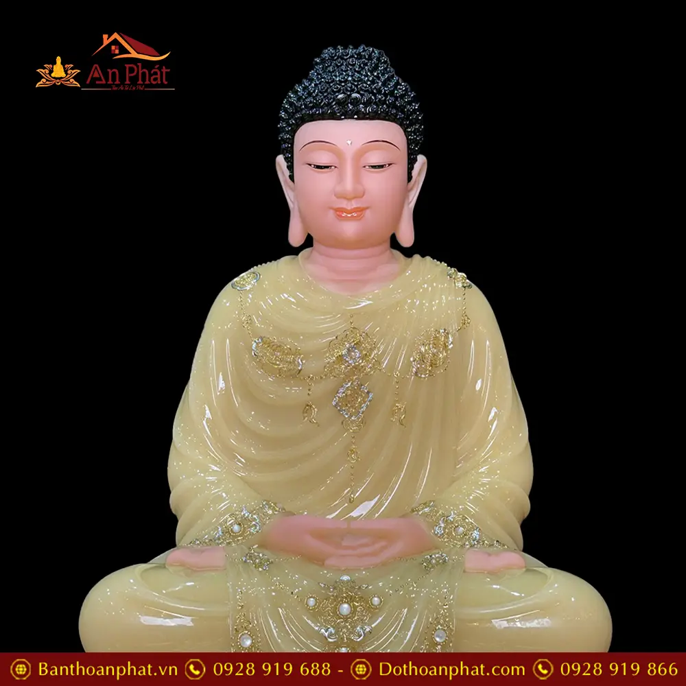 Tưởng Bổn Sư Thích Ca Ngồi Đài Sen Tĩnh Tâm Bột Đá Cao Cấp Thạch Anh T2618 18 Tưởng Bổn Sư Thích Ca Ngồi Đài Sen Tĩnh Tâm Bột Đá Thạch Anh Cao Cấp T2618