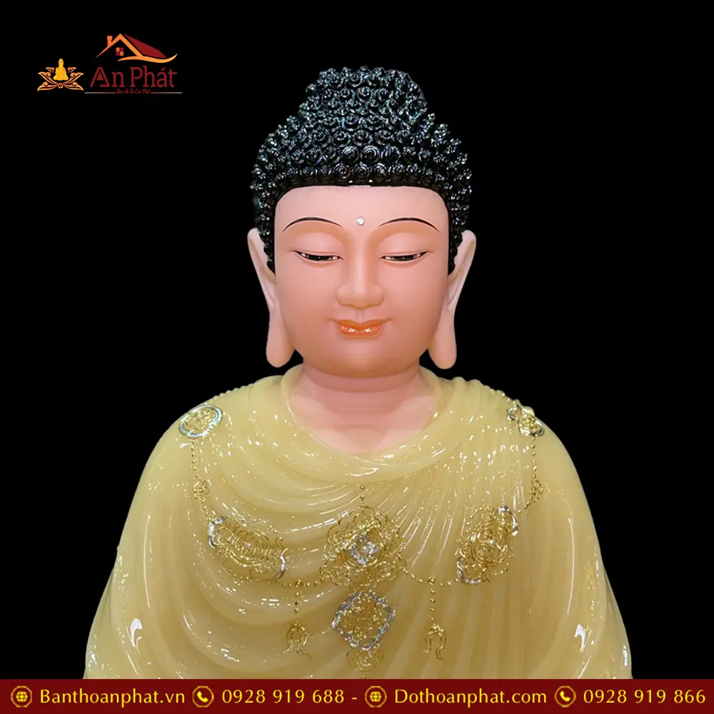 Tưởng Bổn Sư Thích Ca Ngồi Đài Sen Tĩnh Tâm Bột Đá Cao Cấp Thạch Anh T2618 16 Tưởng Bổn Sư Thích Ca Ngồi Đài Sen Tĩnh Tâm Bột Đá Thạch Anh Cao Cấp T2618