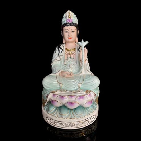 Tượng Đại Thế Chí Bồ Tát Sứ Cao Cấp Nhập Khẩu Xanh Tím T2716