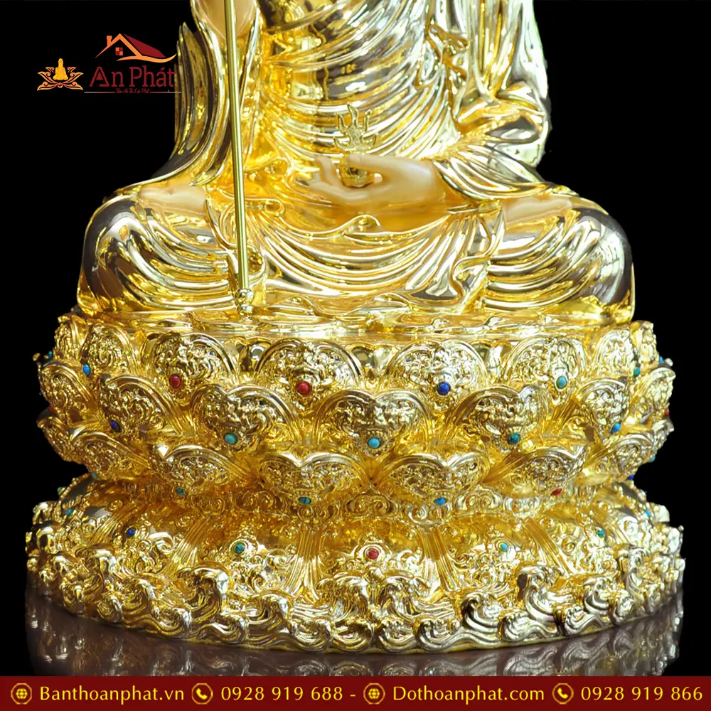 Tượng Địa Tạng Bồ Tát Đồng Cao Cấp Dát Vàng Ấn Bảo Nhập Khẩu T2637 20 tuong dia tang bo tat dong cao cap dat vang an bao nhap khau t263700001