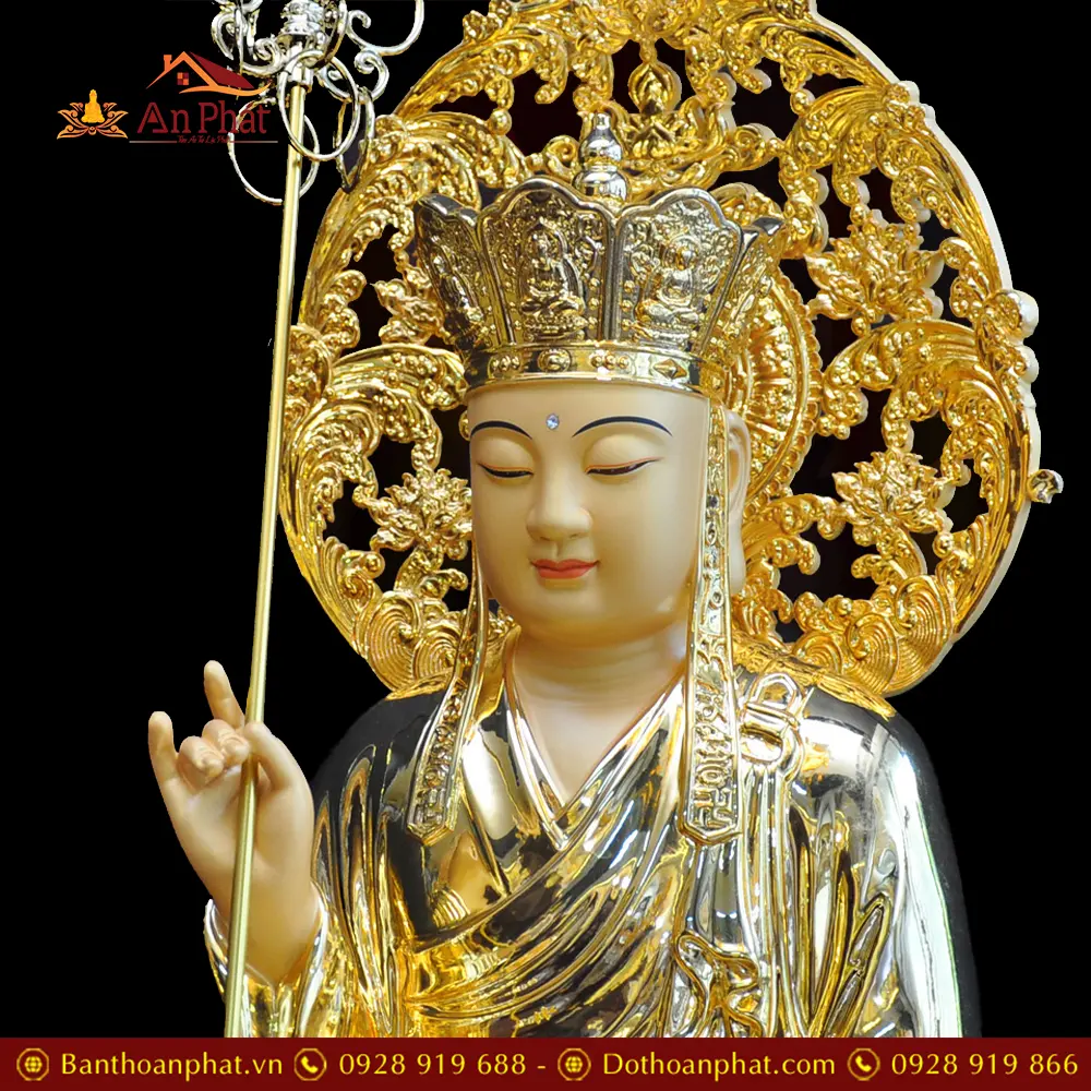 Tượng Địa Tạng Bồ Tát Đồng Cao Cấp Dát Vàng Ấn Bảo Nhập Khẩu T2637 17 tuong dia tang bo tat dong cao cap dat vang an bao nhap khau t263700004