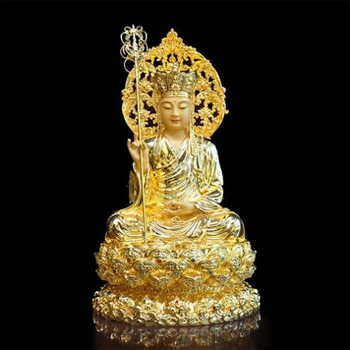 Tượng Địa Tạng Bồ Tát Đồng Cao Cấp Dát Vàng Ấn Bảo Nhập Khẩu T2637