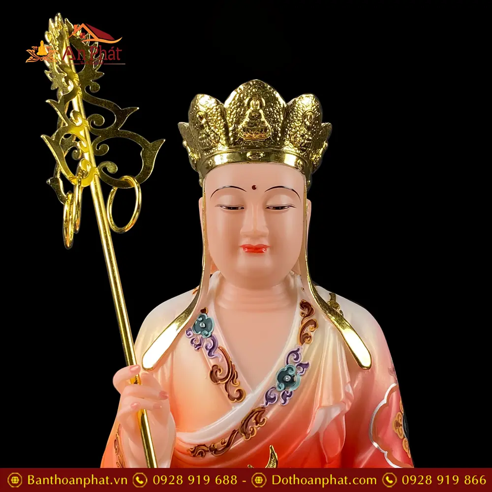 Tượng Địa Tạng Vương Bồ Tát Bột Đá Cao Cấp Áo Đỏ Cưỡi Thú T2660 20 tuong dia tang vuong bo tat bot da cao cap ao do cuoi thu t266000002