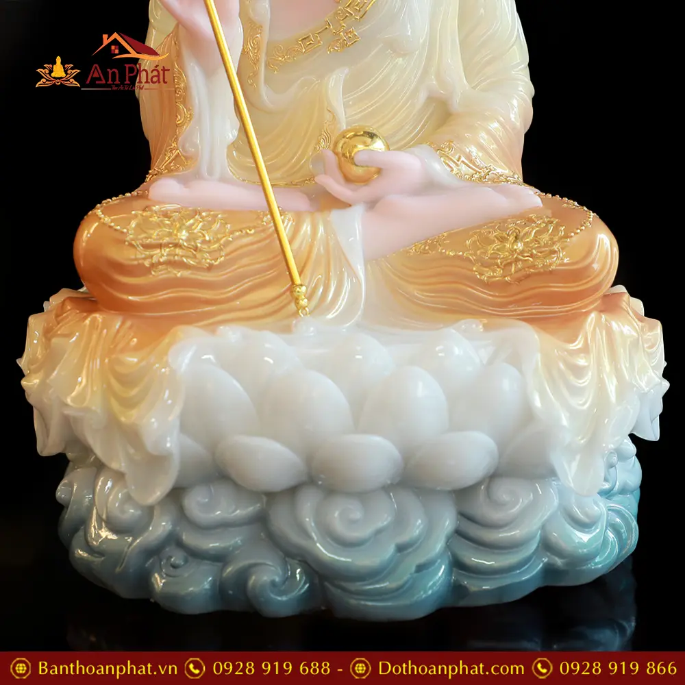 Tượng Địa Tạng Vương Bồ Tát Bột Đá Sơn Phú Quý Dáng Ngồi Cao Cấp T2635 25 tuong dia tang vuong bo tat bot da son phu quy dang ngoi cao cap t263500003