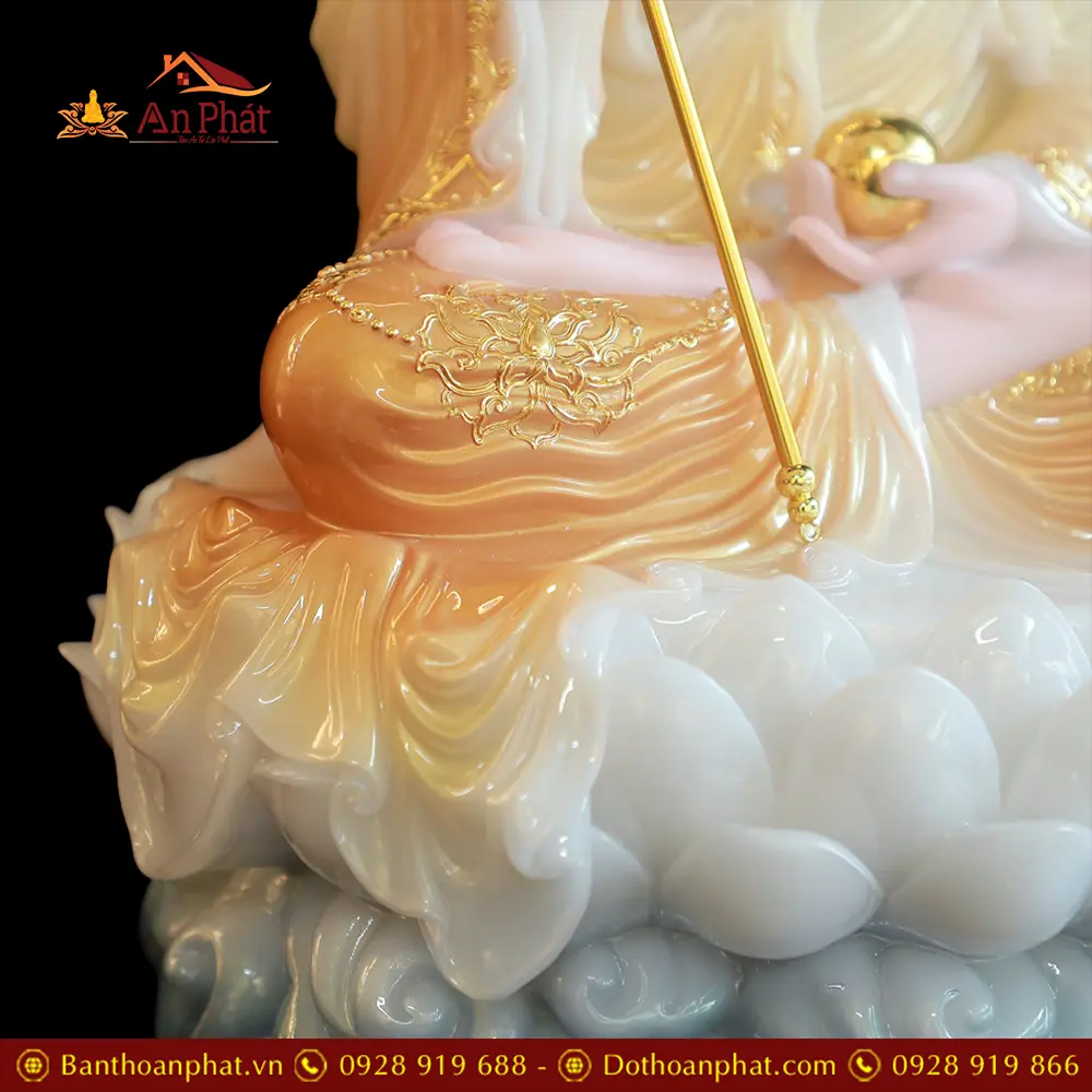 Tượng Địa Tạng Vương Bồ Tát Bột Đá Sơn Phú Quý Dáng Ngồi Cao Cấp T2635 24 tuong dia tang vuong bo tat bot da son phu quy dang ngoi cao cap t263500005