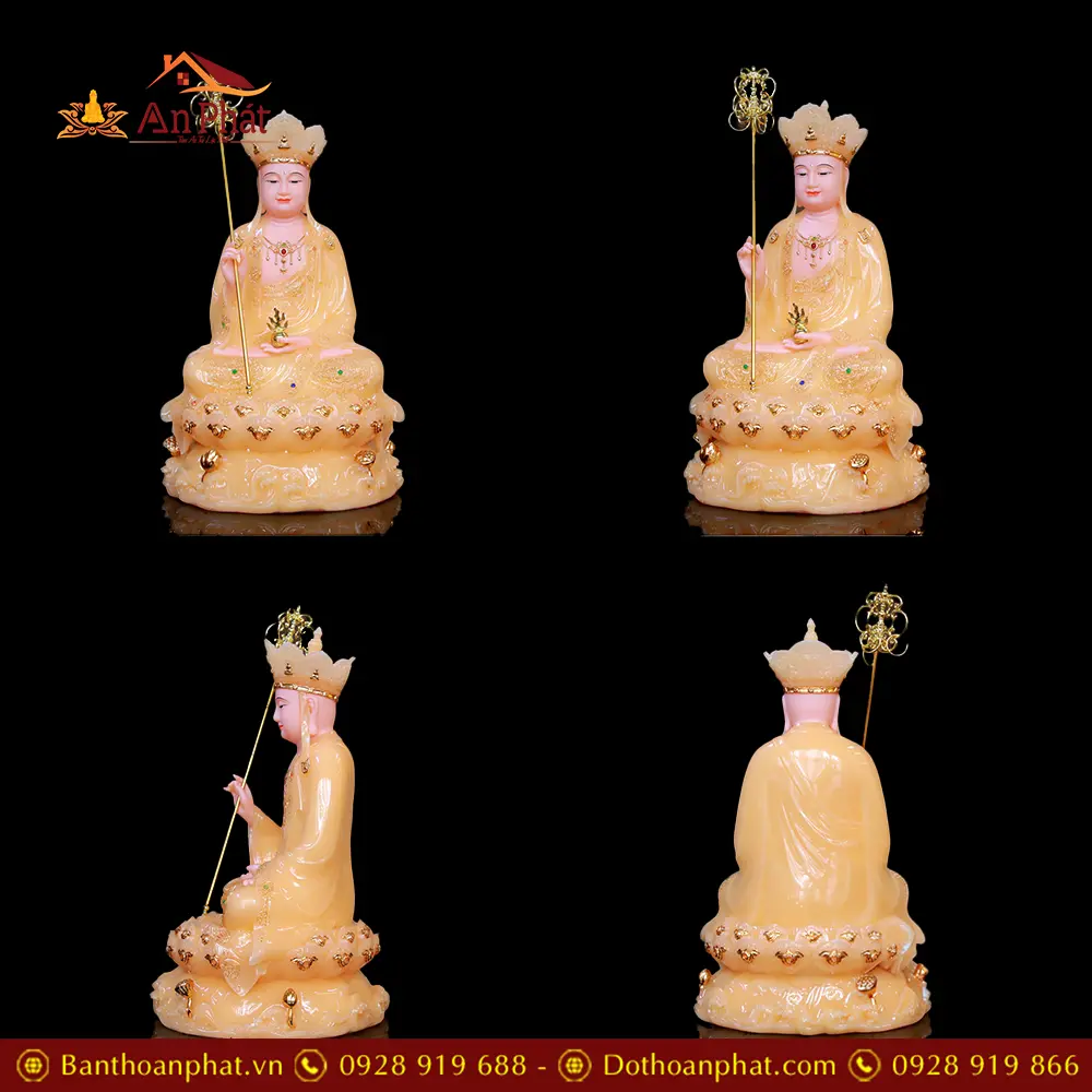 Tượng Địa Tạng Vương Bồ Tát Bột Đá Thạch Anh Cam Ngồi Đế Non Nước T2636 14 tuong dia tang vuong bo tat bot da thach anh cam ngoi de non nuoc t263600002