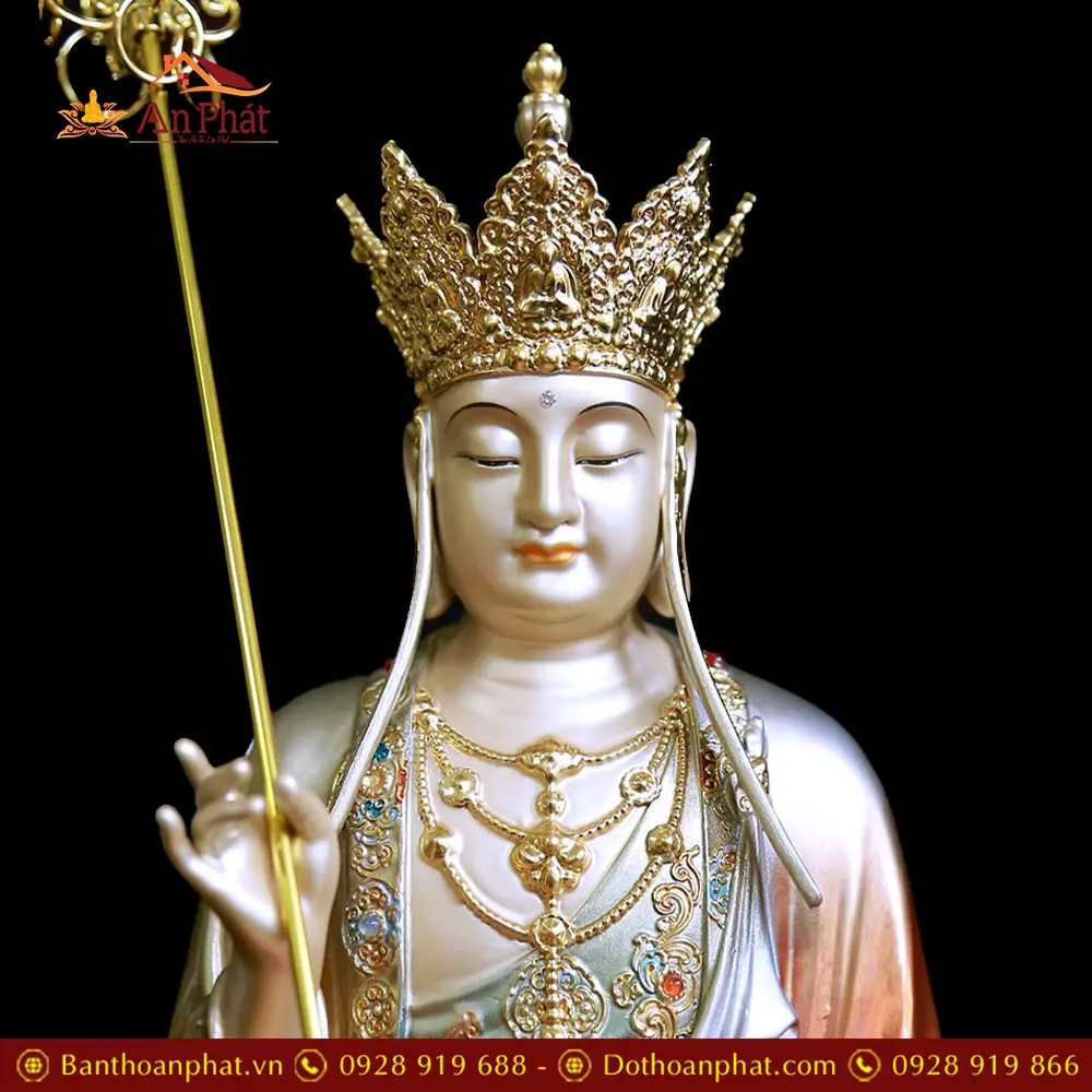 Tượng Địa Tạng Vương Bồ Tát Đồng Cao Cấp Sơn Cổ Nhập Khẩu T2641 14 Tượng Địa Tạng Vương Bồ Tát Đồng Cao Cấp Sơn Cổ Nhập Khẩu T2641