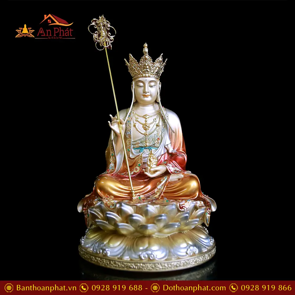 Tượng Địa Tạng Vương Bồ Tát Đồng Cao Cấp Sơn Cổ Nhập Khẩu T2641 13 Tượng Địa Tạng Vương Bồ Tát Đồng Cao Cấp Sơn Cổ Nhập Khẩu T2641