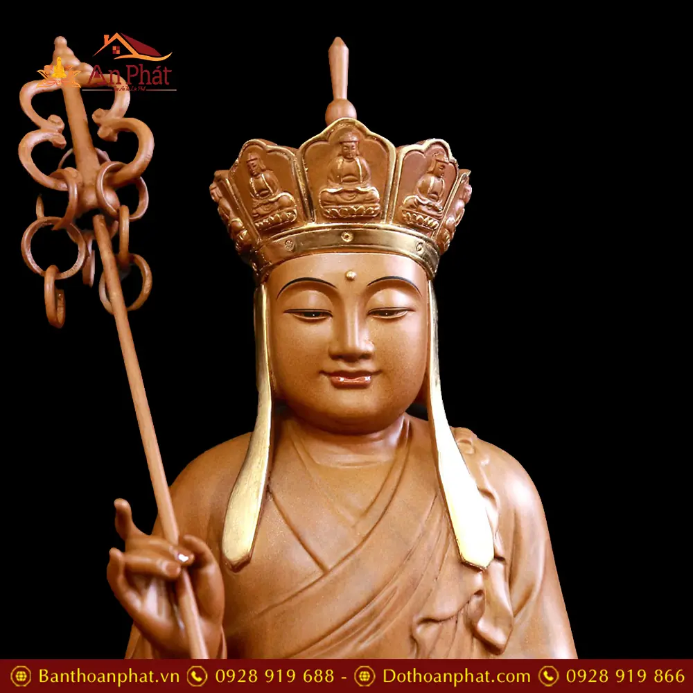 Tượng Địa Tạng Vương Bồ Tát Gỗ Long Não Nhập Khẩu Ngồi Đài Sen T2642 16 Tượng Địa Tạng Vương Bồ Tát Gỗ Long Não Nhập Khẩu Ngồi Đài Sen T2642