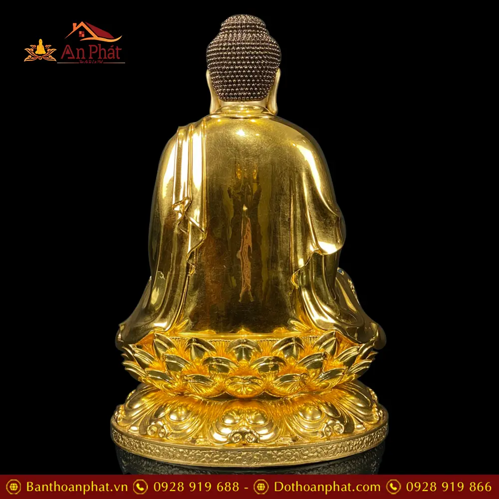 Tượng Phật A Di Đà Bằng Đồng Dát Vàng Ấn Bảo Ngồi Đế Sen Cao Cấp T2541 17 tuong phat a di da bang dong dat vang an bao ngoi de sen cao cap t254100003