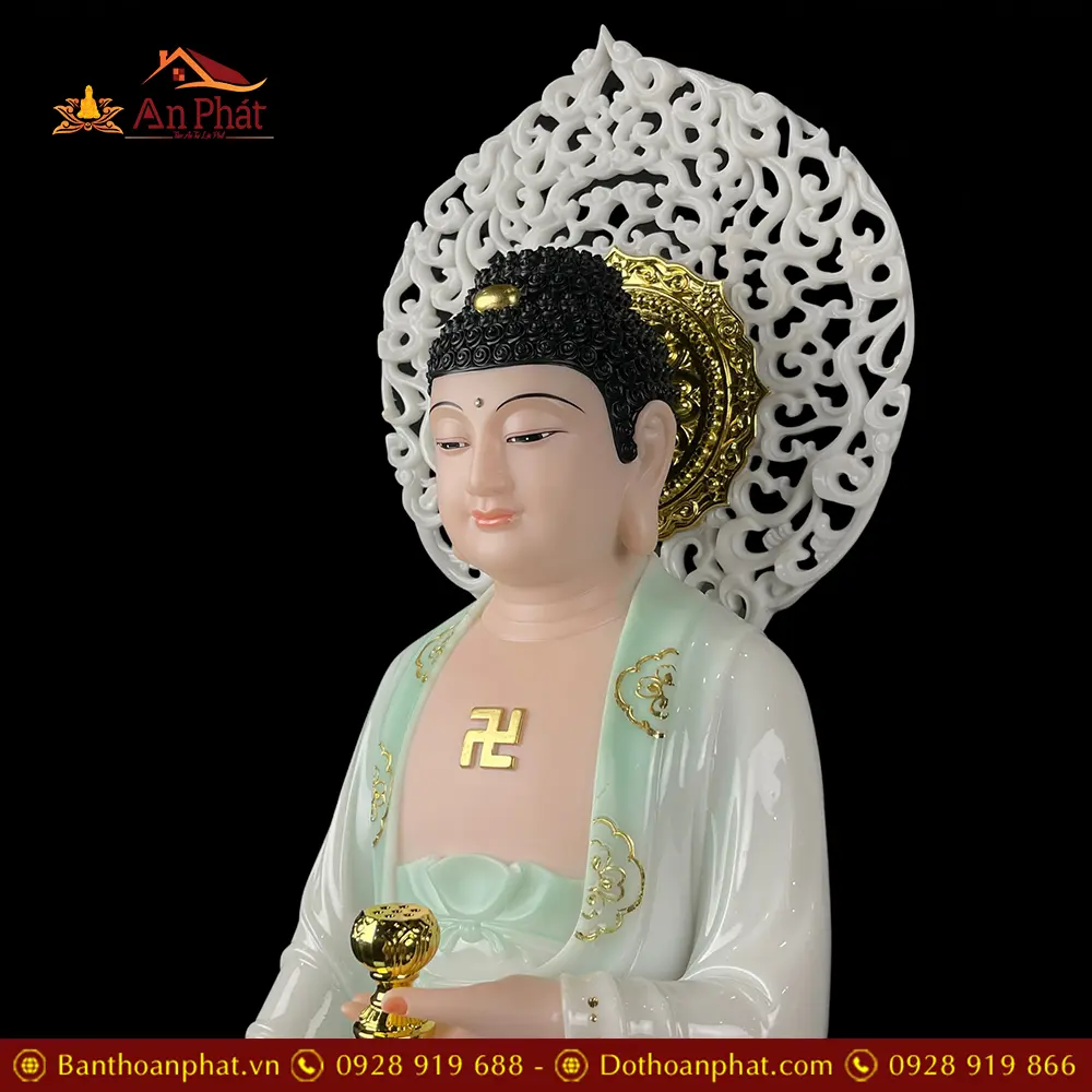 Tượng Phật A Di Đà Bột Đá Xanh Thiên Thanh Đứng Có Lá Đề T2517 14 tuong phat a di da bot da xanh thien thanh dung co hao quang t251700002