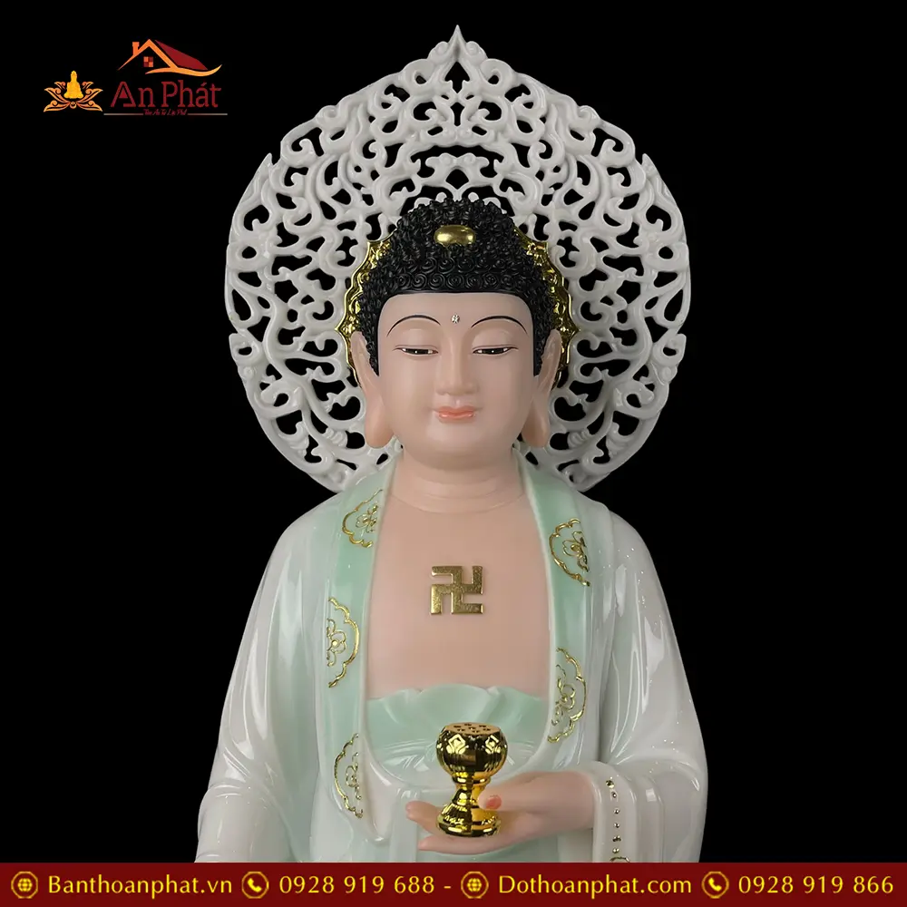 Tượng Phật A Di Đà Bột Đá Xanh Thiên Thanh Đứng Có Lá Đề T2517 13 tuong phat a di da bot da xanh thien thanh dung co hao quang t251700003