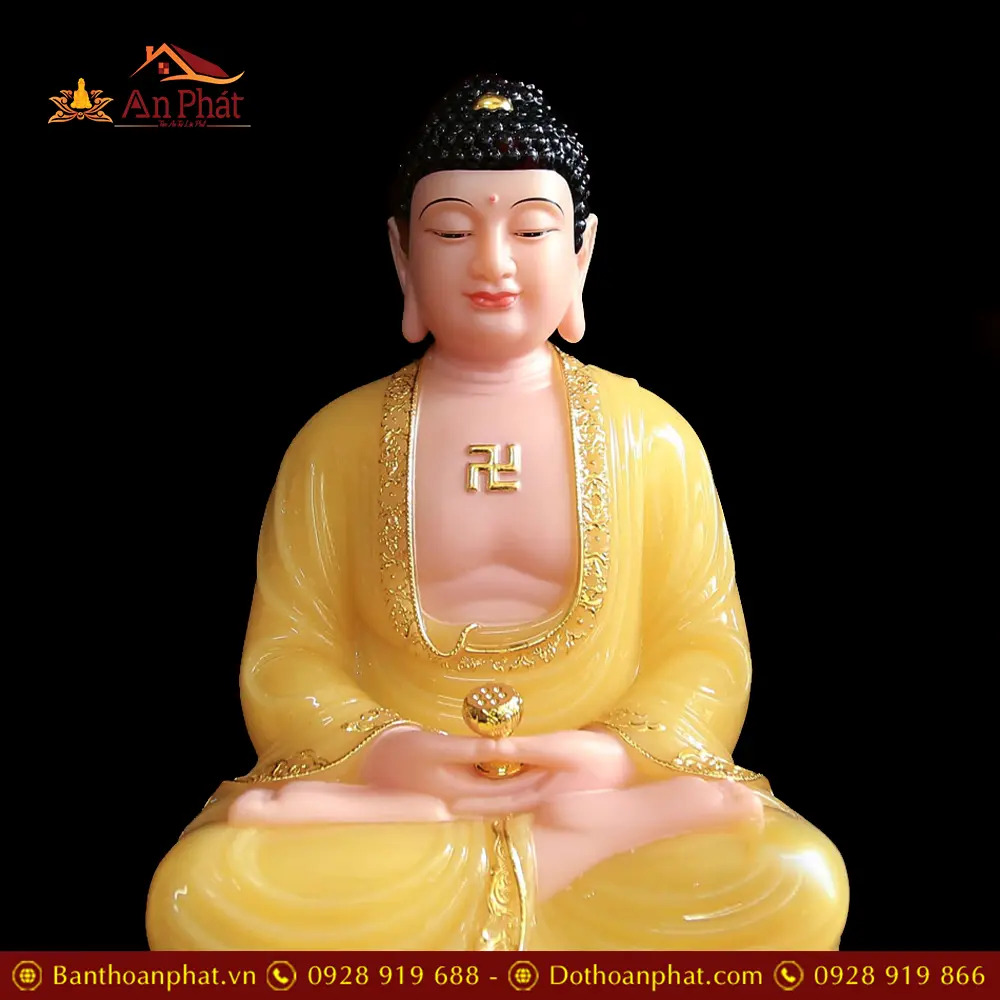 Tượng Phật A Di Đà Ngồi Bột Đá Thạch Anh Viền Vàng Cao Cấp T2492 14 tuong phat a di da ngoi bot da thach anh vien vang cao cap t249200003