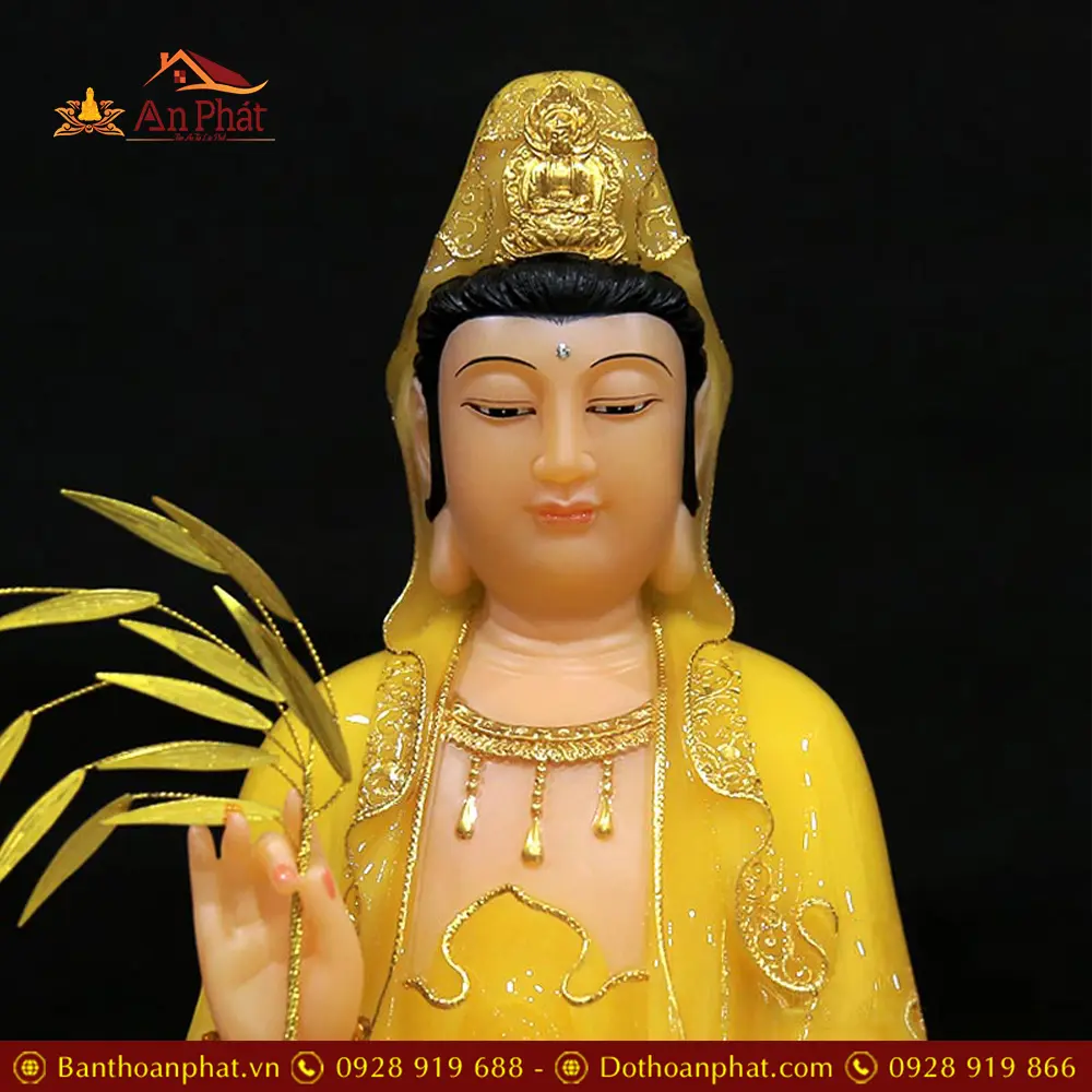 Tượng Phật Bà Quan Âm Bồ Tát Bột Đá Thạch Anh Dáng Đứng Cao Cấp T2575 14 Tượng Phật Bà Quan Âm Bồ Tát Bột Đá Thạch Anh Dáng Đứng Cao Cấp T2575