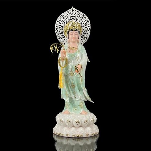 Tượng Phật Bà Quan Âm Bồ Tát Đứng Bột Đá Xanh Thiên Thanh Cao Cấp T2576